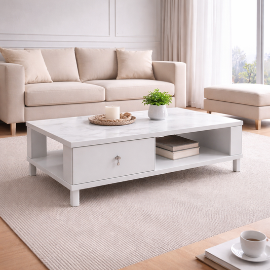 Mesa De Centro Modern Living Con Gabinete 100cm